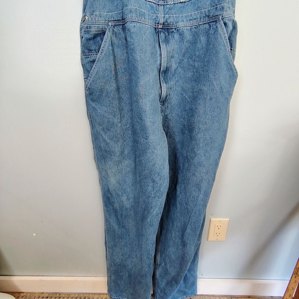 Walls Vintage Denim Overalls Mens 42x34 Medium Wash Workwear Carpenter T94030 DB - Picture 3 of 9